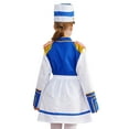 thumbnail image 2 of Aislor Drum Majorette Costume for Kids Girls Marching Band Uniform Royal Guard Jacket Coat with Skirt Cap Blue 9-10, 2 of 7