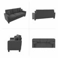thumbnail image 4 of Pemberly Row Modern 85W Sofa in Charcoal Gray Herringbone Fabric, 4 of 9