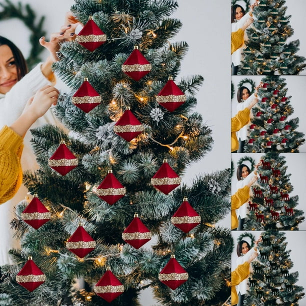 mfyjkho Juego de adornos navideños de bola de extraterrestre - Decoraciones colgantes de poliéster para árbol y decoración navideña - 1 pieza