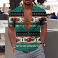 thumbnail image 5 of Camisa con estampado étnico para hombre, camisas de verano con solapa, camisetas de manga corta con gráficos a cuadros para hombre, camisetas de hip-hop de calle de gran tamaño 2024, 5 of 5