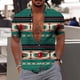 thumbnail image 5 of Camisa con estampado étnico para hombre, camisas de verano con solapa, camisetas de manga corta con gráficos a cuadros para hombre, camisetas de hip-hop de calle de gran tamaño 2024, 5 of 5