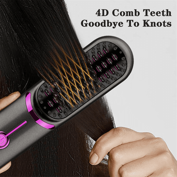 Wireless Hair Straightener Brush Fast Heated Third Gear Adjustable Curler Portable Heating Comb