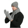thumbnail image 2 of Knitted Hat, Scarf & Glove Sets for Men Women 3 Pack Unisex Couples Winter Thermal Warm Solid Color Beanies Hats Scarves and Gloves Set, 2 of 5