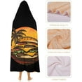 thumbnail image 4 of Burger Cheeseburger Vintage Art Food Hamburger Wearable Hooded Blanket Throw Cloak Wrap Warm Robe Cape for Bed Couch, 4 of 6