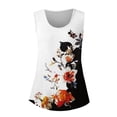 thumbnail image 2 of Charmgo Débardeurs pour Femmes Tendance 2025 Chic Col Rond Manches Courtes Chemises Imprimé 2D Décontracté Ample Tunique Sans Manches Hauts d'Été pour Femmes Blanc TTG, 2 of 7