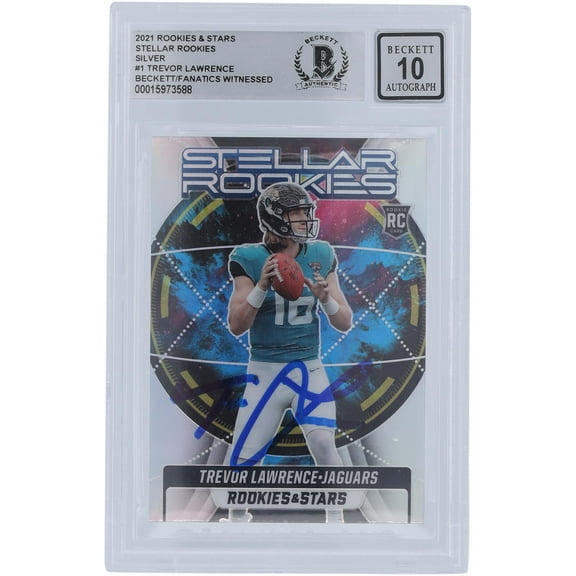 Trevor Lawrence Jacksonville Jaguars Autographed 2021 Panini Rookies & Stars Silver #SR-1 Beckett Fanatics Witnessed Authenticated 10 Rookie Card - Fanatics Authentic Certified