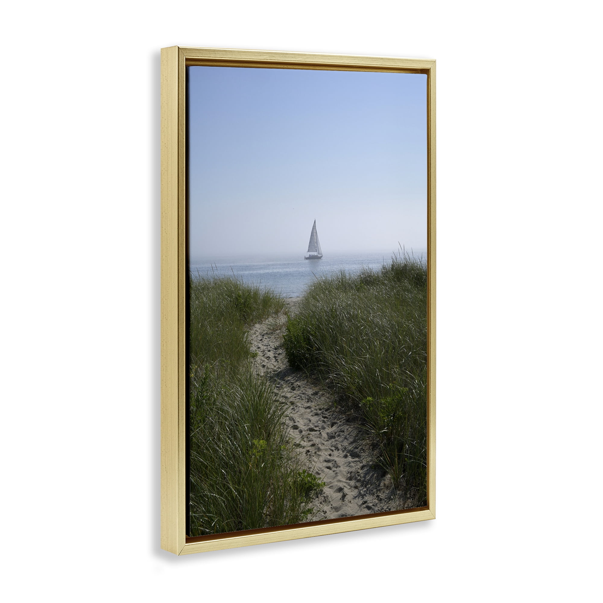 Stupell Industries Path to Morning Sail Gold Framed Floater Canvas Wall Art, design by JLM Photographs
