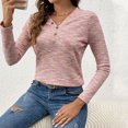 thumbnail image 2 of Kaemgyyd Sweater for Women Trendy Long Sleeve Color Block Pullover V-Neck Lightweight Knit Casual Button Tops, 2 of 6