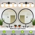 thumbnail image 6 of Vanity Light 4-Light Black Globe Mordern Bathroom Light Fixtures Over Mirror with White Globe Shade, 6 of 7