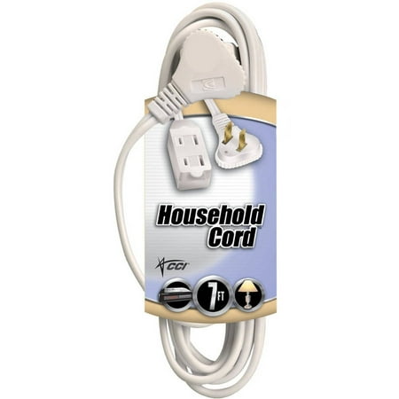 

Coleman Cable 094178901 7 White Flatplug Extension Cord 2-Prong with Glowing Plug