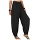 thumbnail image 3 of Pantalones anchos con cintura elástica para mujer - Pantalones holgados informales con bolsillos - Poliéster, tallas S-XXXXXL, 3 of 7