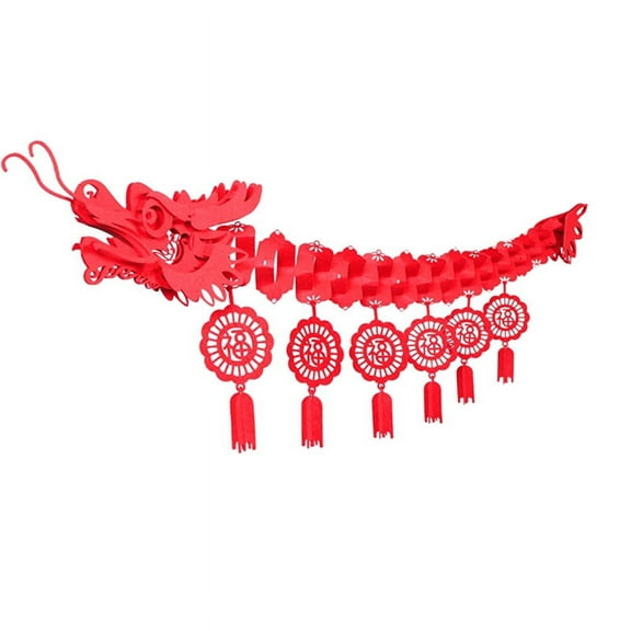 Chinese Dragon Ceiling Decorations Chinese Dragon Decorations with 6 Lucky Charm Lunar New Year Party Favors for Shop,1 x Pendent,Red