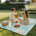 thumbnail image 4 of Teal Red Coastal Jellyfish Outdoor Rug 3x5 Ft - Reversible Patio Rug Outdoor Camping Rugs, Summer Nautical Beach Coral Starfish Indoor Outdoor Area Rugs, Non-Slip Outdoor Carpet Runner for Deck/Porch, 4 of 8