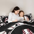 thumbnail image 5 of Homewish Baseball Initial Letter Twin Bedding Sets 7-Piece, Cartoon Monogrammed A Bedding Comforter Set, Kawaii Ball Print Reversible Sheet Sets, Breathable Home Decor, 5 of 8