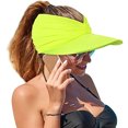 thumbnail image 1 of Women Sport Sun Visor Hat, Wide Brim Empty Top Baseball Sun Travel Cap, Anti-UV Sunscreen Womens Sunhats, Beach Hats for Young Girls Women, 1 of 8