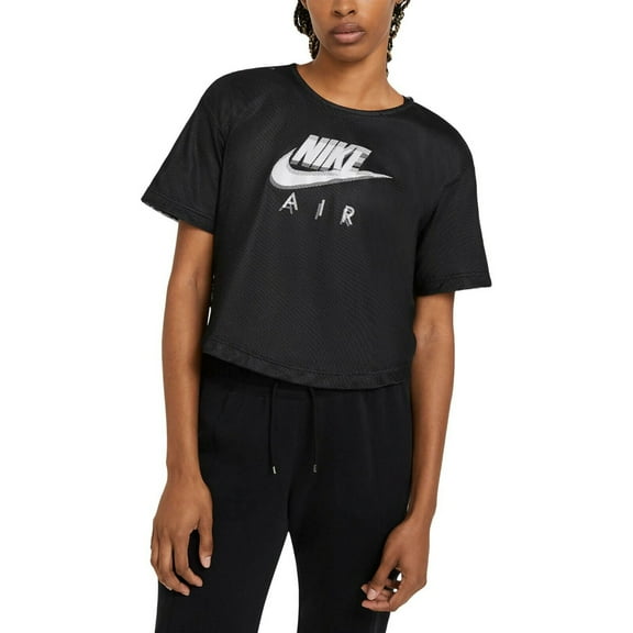 Nike Women's Air Mesh Short Sleeve Top X-Small Shirt Black