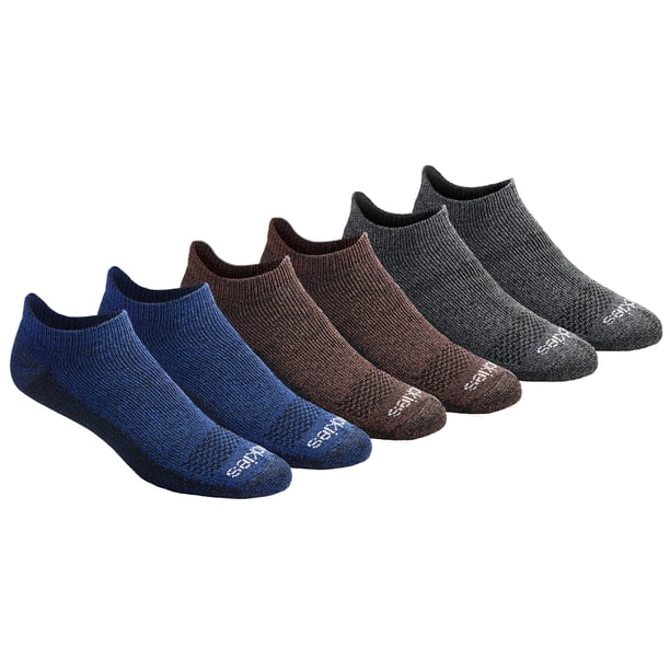 Calcetines Dickies Dri-Tech Moisture Control No Show, color marrón, 6 pares