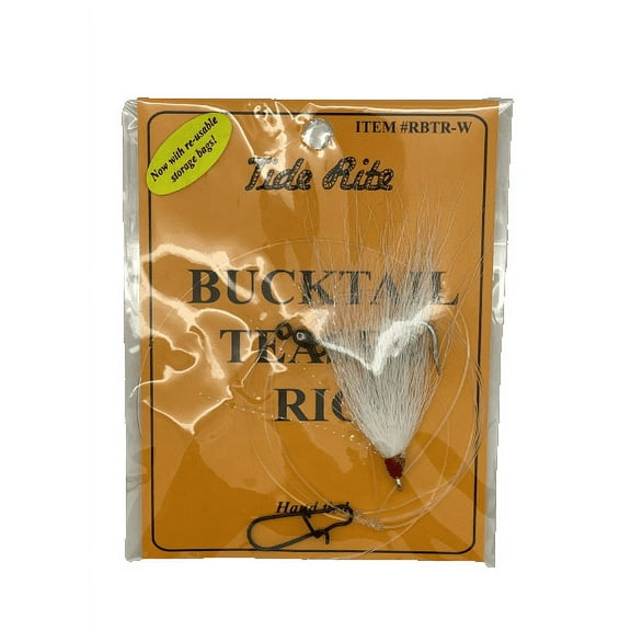 Tide Rite Hand Tied Bucktail Teaser Rig, White