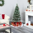thumbnail image 3 of Nearly Natural 5ft. Frosted Swiss Pine Artificial Christmas Tree with 200 Clear LED Lights and Berries, 3 of 7