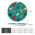 thumbnail image 2 of Picia Hens And Rooster Pattern Bone China Decorative Plate – Wall Decor with Stand and Adhesive, Elegant Ornament for Living Room, Office, or Entryway-8in, 2 of 6