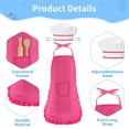 thumbnail image 5 of 11 Pcs Kids Aprons for Girls Boys, Kids Cooking and Baking Sets, Chef Hat Apron Pretend Play Set for Toddlers Age 3-8, Pink, 5 of 7