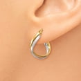thumbnail image 3 of 14K Two-Tone Gold Earring Hoop Women'S 19 mm 8 Polished Twisted Earrings, 3 of 4