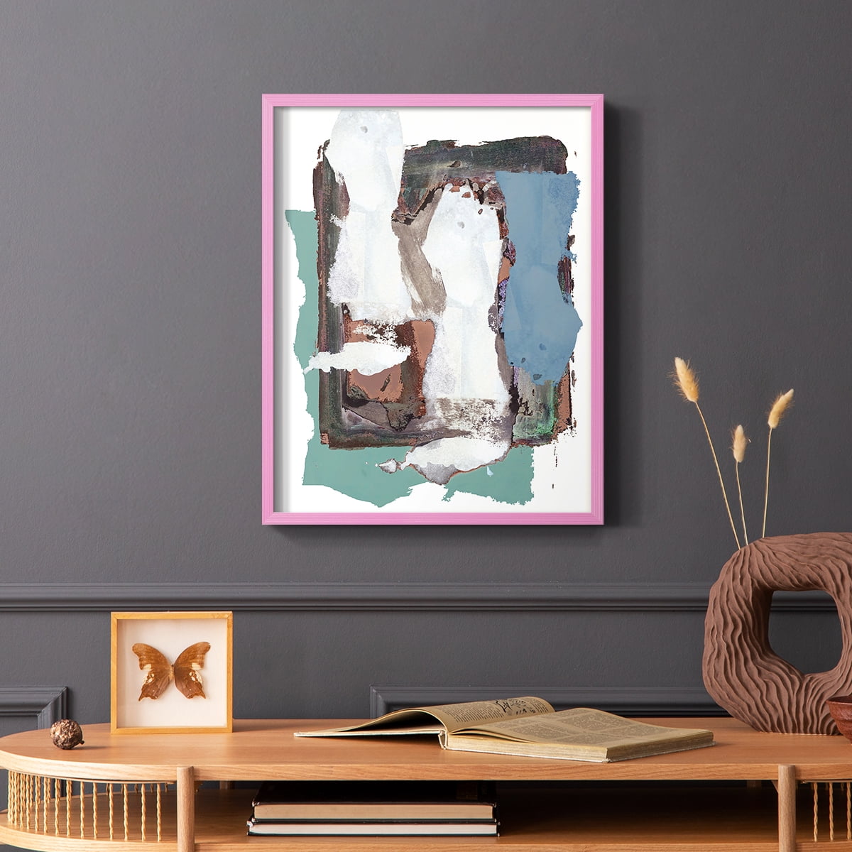 Brights Soft Wash I Framed Print in Pink Solid Wood Framed Print No Nail Hanging