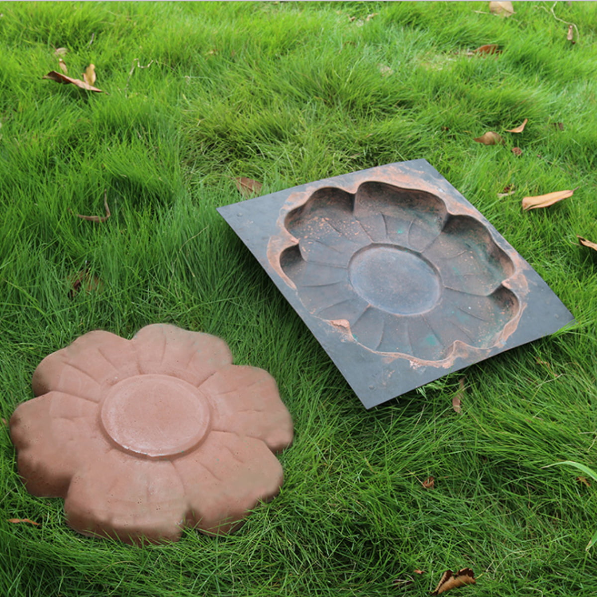 Rose flower stepping stone mold concrete plaster abs plastic mould 8" x 1.20" 