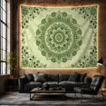 thumbnail image 6 of Leafy Botanical Branches with Placed Mandala Composed, Serene Watercolor for Plant Lovers, Aesthetic Wall Decor, Mother'S Day Gift, Tapestry Wall Hanging for Dorm and Living Room, 6 of 7