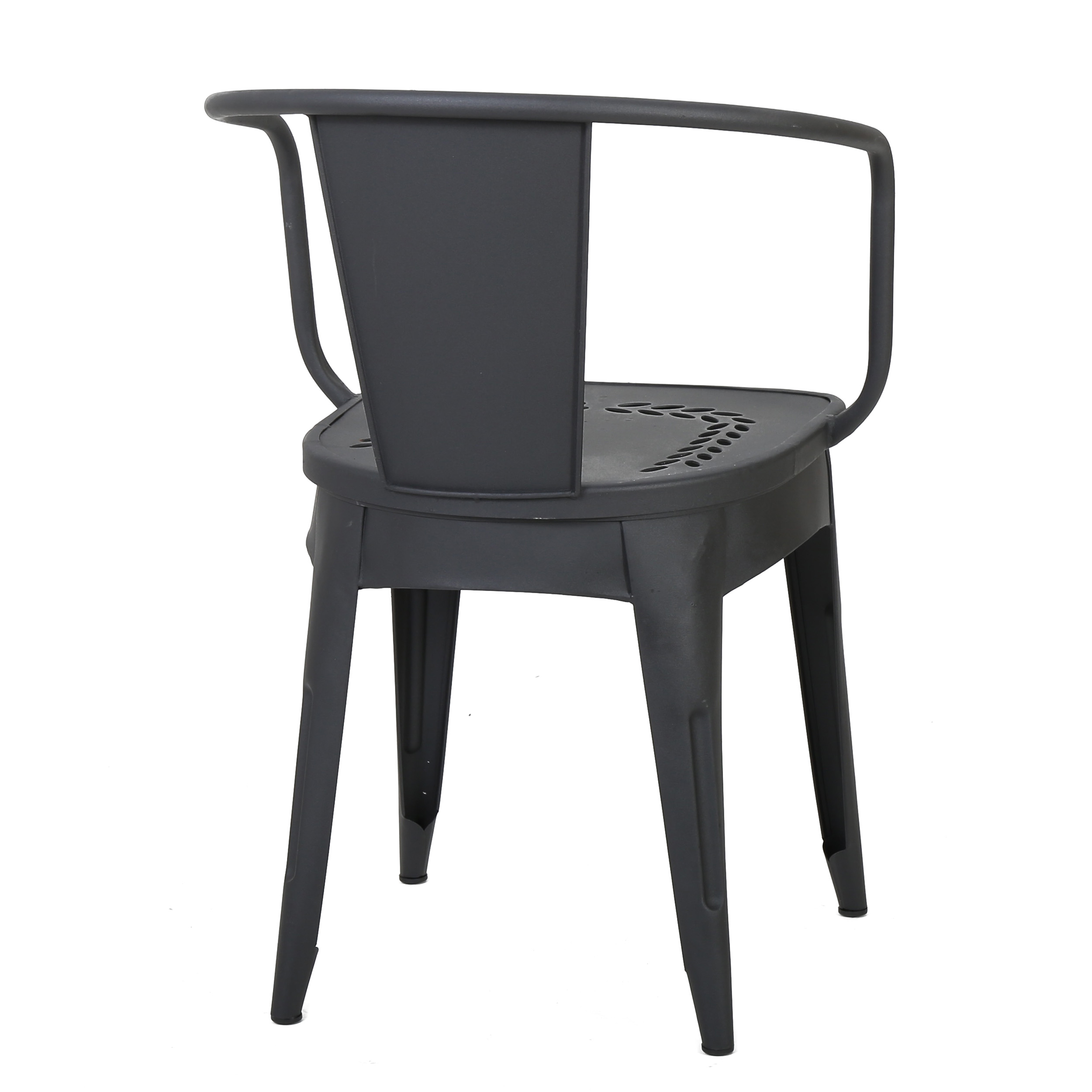 Outdoor 3 Piece Metal Frame Leisure Bistro Set, Combined Table and Chairs for Patio Garden, Black