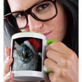 thumbnail image 2 of 3dRose, Christmas Cat, 15oz Two-Tone Green Mug, 2 of 7