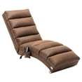 thumbnail image 2 of paproos Massage Chaise Lounge, Indoor Ergonomic Electric Massage Long Lounger with Remote Control, Modern Linen Upholstered Recliner Chair Sleeper Chair for Living Room Bedroom Office, Coffee, 2 of 13