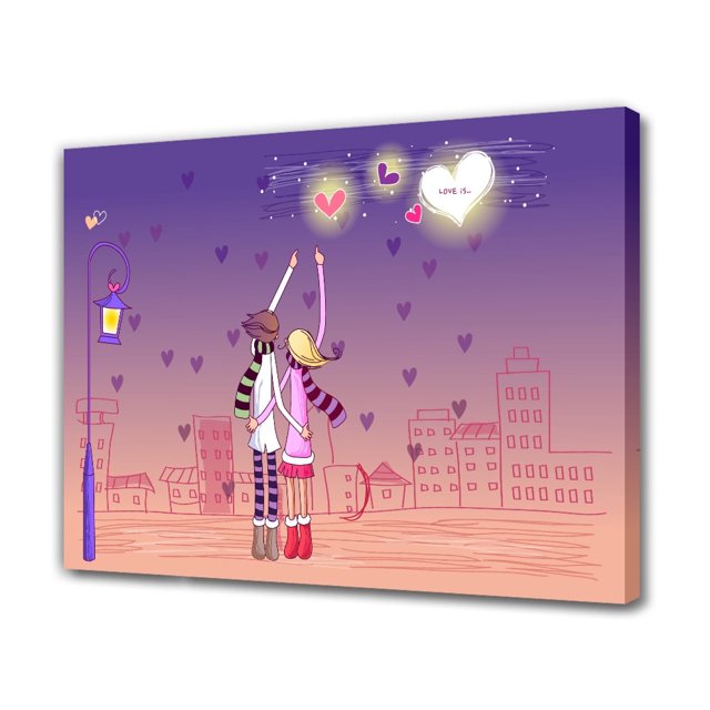 Póster de lienzo del Día de San Valentín, decoración de dormitorio, paisaje deportivo, decoración de oficina, regalo, estilo marco, 20 x 30 cm