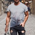 thumbnail image 1 of Qertyioot T-shirt à Manches Courtes Imprimé pour Hommes Col Rond Mode Décontractée Manches Courtes Été Liquidation, 1 of 5