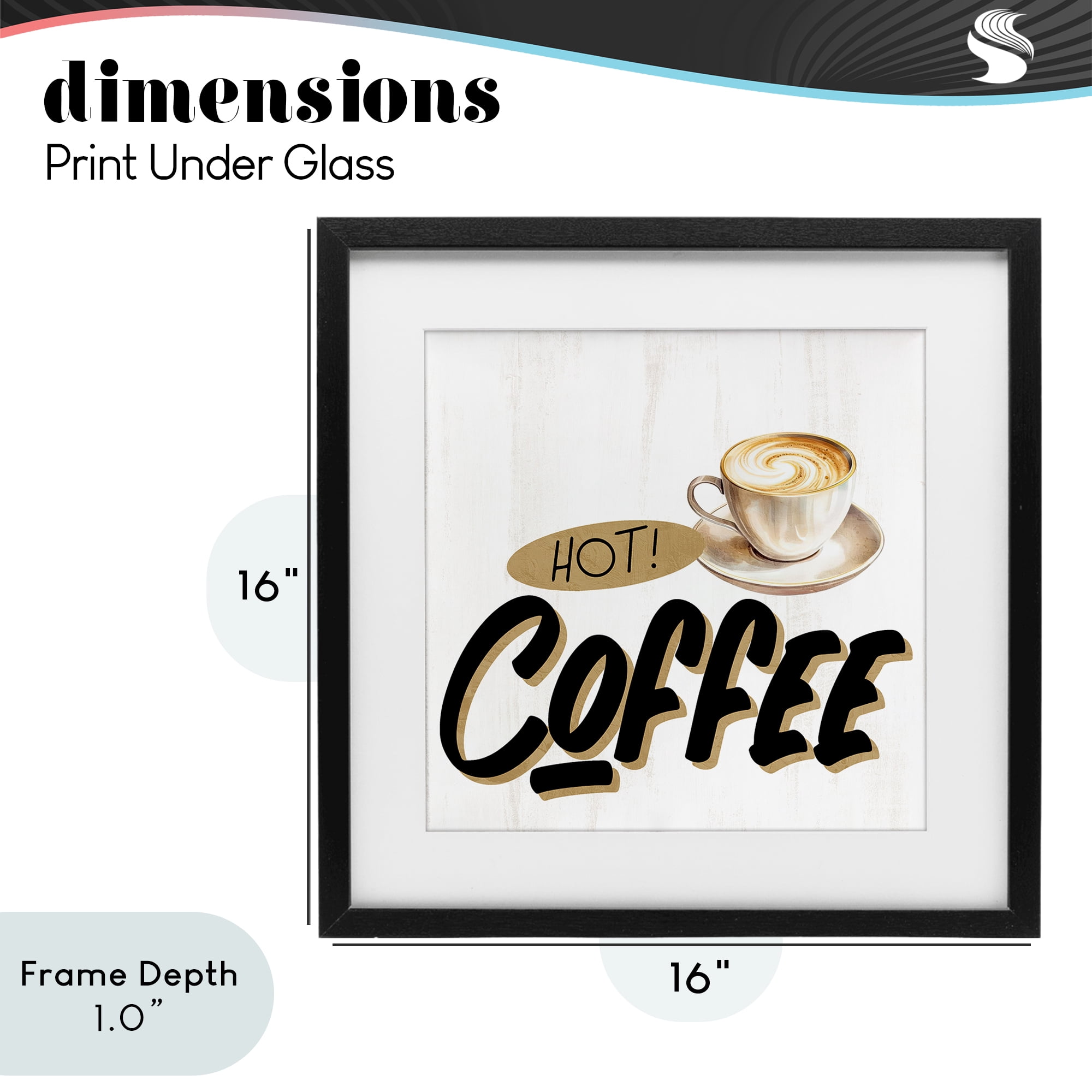 Stupell Industries Retro Fresh Hot Coffee Black Framed Print Under Glass, design by Kim Allen