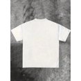 thumbnail image 3 of Men's White Oversized Spider Web Graphic T-Shirt, Crew Neck Short Sleeve Casual Top, 3 of 7