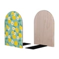 thumbnail image 2 of Lsque Lemons Chamomile Flowers And Leaves Printed Wood Bookends,Non-Skid Bookend for Shelves,Heavy Duty Support Bookends,Non-Slip Foam Pads for Office, Home, and Library,1 Pair, 2 of 8