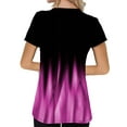 thumbnail image 3 of DYMADE Womens Gradient Short Sleeve Blouse Criss Cross V Neck T Shirt Tops, 3 of 5