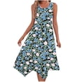 thumbnail image 2 of Ovzne Robes d'Été pour Femmes Robe pour Femme Mode Été Plage Imprimé Poches Débardeur Col Rond Sans Manches Robe Maxi Grande Taille Liquidation, 2 of 6
