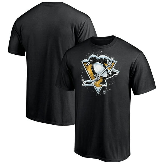 Men's Black Pittsburgh Penguins Snow Logo T-Shirt