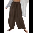 thumbnail image 3 of Pantalones Palazzo Harem Informales Holgados con Cordón para Mujer, para Verano, Playa, Viajes, Vacaciones, con Bolsillos. Café L, 3 of 6