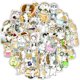 thumbnail image 1 of Paquete de pegatinas de vinilo impermeable con forma de gato pintado, anime, 50 unidades, 1 of 2