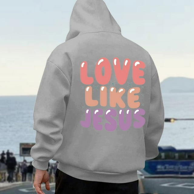 MHFRRA Sudadera con Capucha y Estampado de Letras para Hombre, Informal, Holgada, para Uso Diario, Otoño E Invierno Gris claro