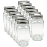 Half Gallon Glass Jar with Lid by Ashland - Storage Container for Cookies - Baked Goods or Decorations - Bulk 12 Pack