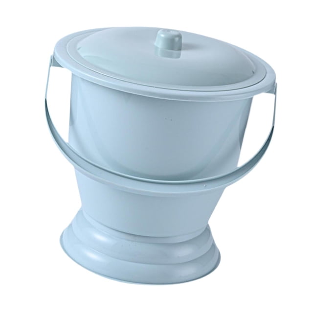 Escupidera con tapa, orinal, cubo para orinar, orinal para niños y adultos Azul