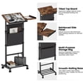 thumbnail image 5 of Homeiju Mobile Standing Desk Podium, Height Adjustable Rolling Lectern with 360° Wheels & Storage Bag, 5 of 8