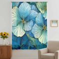 thumbnail image 3 of Teal Blue Leaves Sheer Curtains 54 Inches Long, Modern Abstract Art Botanical Light Filering Curtains, Breathable Simi Curtain Privacy Drapes for Kitchen Bathroom Nursery Small Window Treatment, 3 of 9