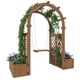 thumbnail image 1 of Yeshouse Pérgola de madera para jardín con jardineras, columpio y pérgola. Enrejado de arco exterior para plantas trepadoras, enredaderas y uvas. Ideal para bodas y fiestas en el patio, 1 of 6