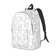 thumbnail image 1 of Disketp Poodle Dog print Canvas Backpack Lightweight Travel Daypack Student Rucksack Laptop Backpack-, 1 of 5