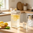 thumbnail image 4 of 1 Gallon Water Jug with Tap, Space-Saving Refrigerator Drink Dispenser, BPA-Free Plastic Cold Brew Pitcher for Lemonade Fruit Infusion at Home Gathering, 4 of 7